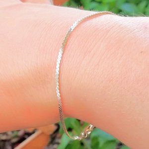 Vintage Italian Sterling Silver Serpentine Chain Bracelet